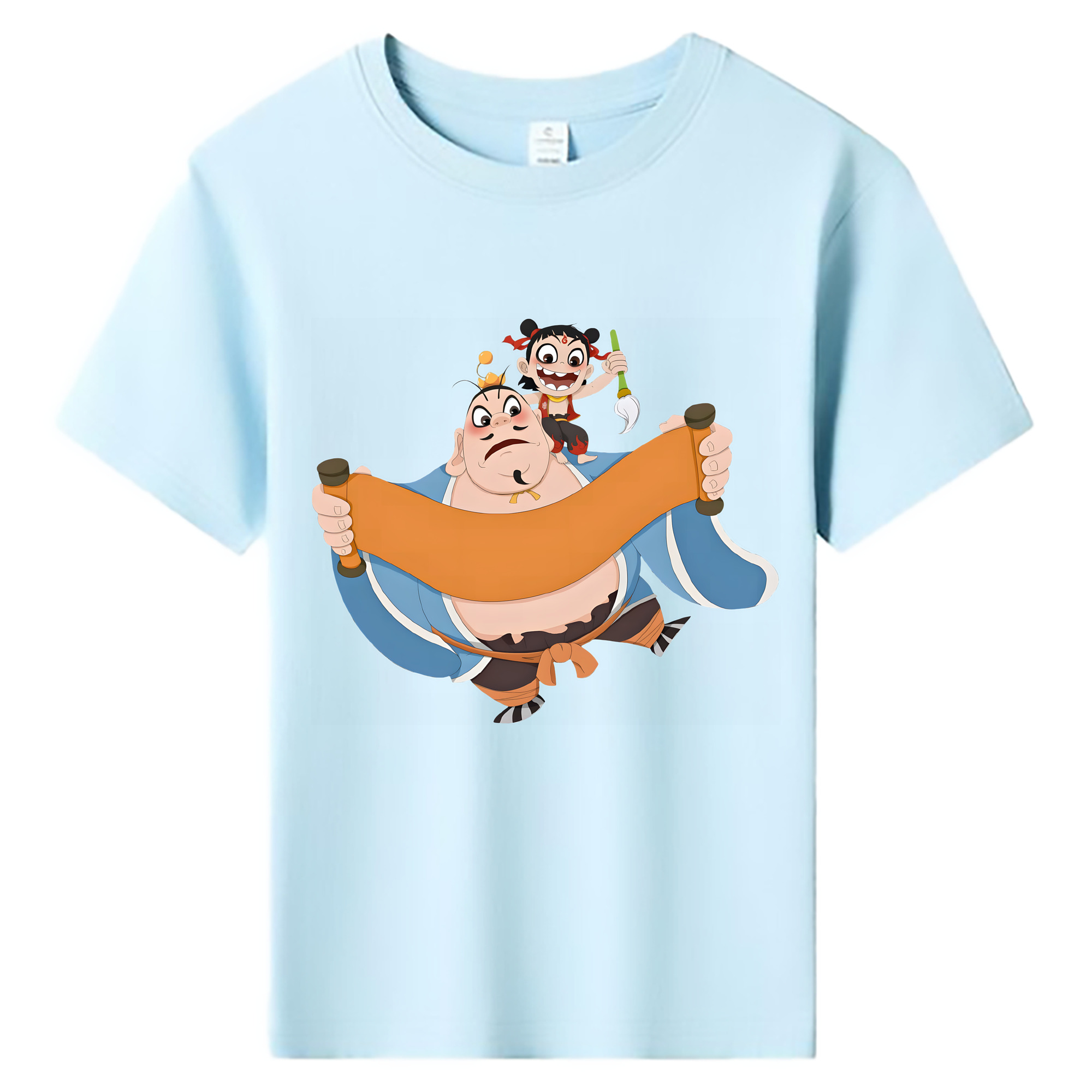 （画像用） Ne Zha 2 ナタ 魔童の大暴れ 綿100％キッズTシャツ（フロントプリント）